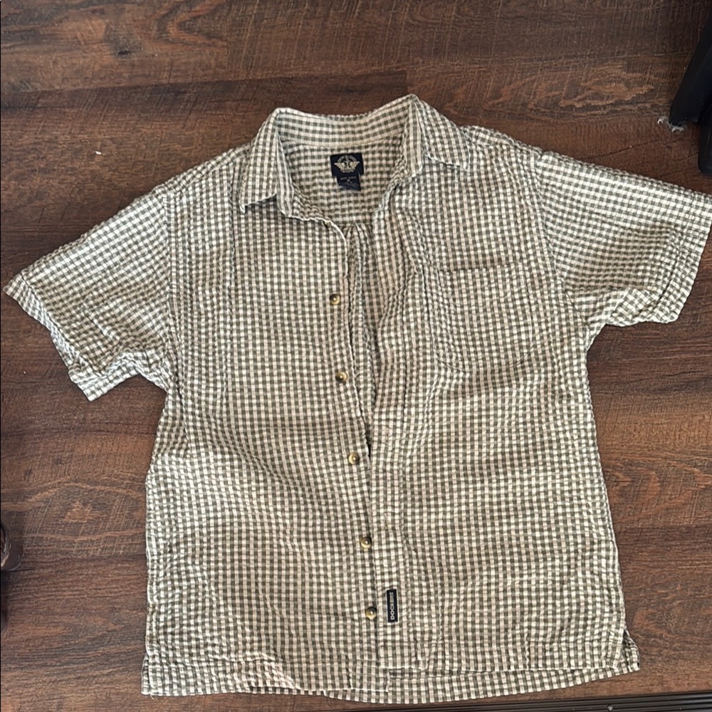 Dockers Black and White Checkered Button Down Shirt